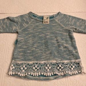 Gorgeous lily bleu 3T girls sweater with lace